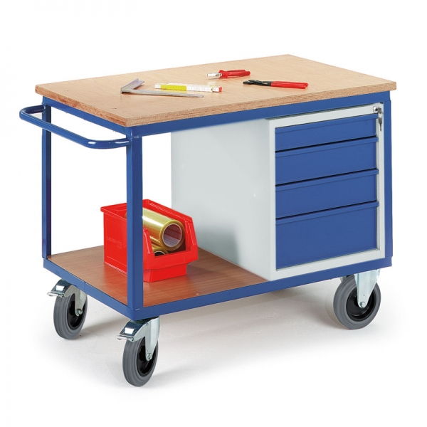 Werkstattwagen mit Schubladenschrank, Tragkraft 500 kg, LxBxH 1250x700x890 mm
